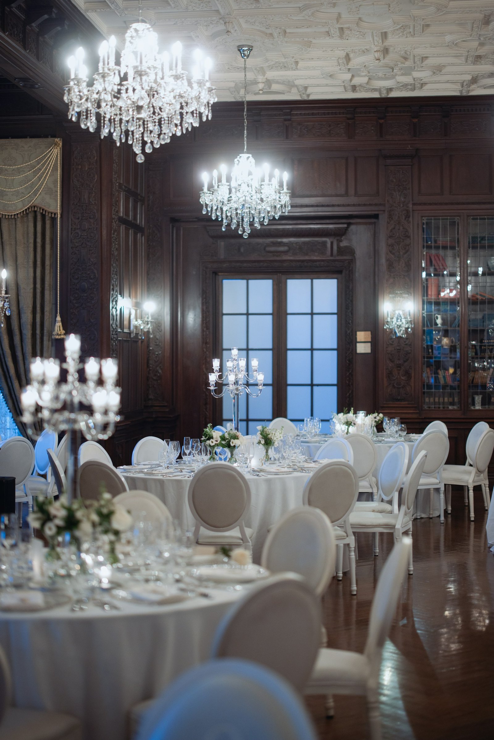 Elegant gala dinner in palace setting