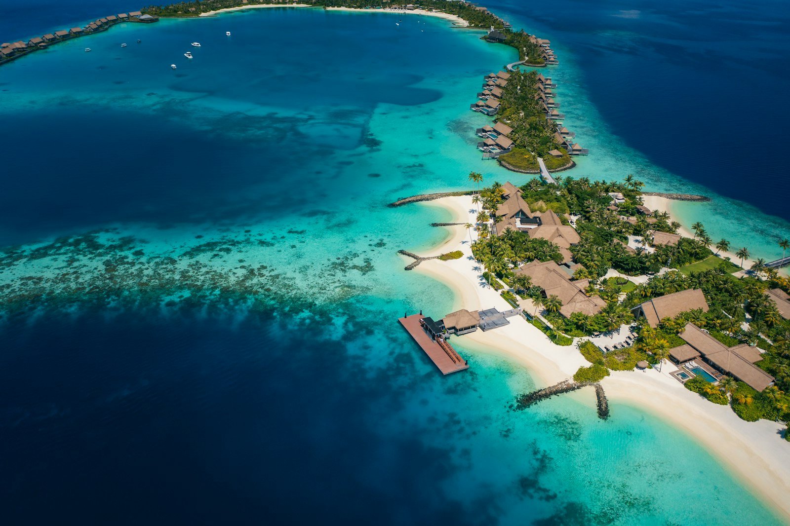 Aerial of a Maldivian private island