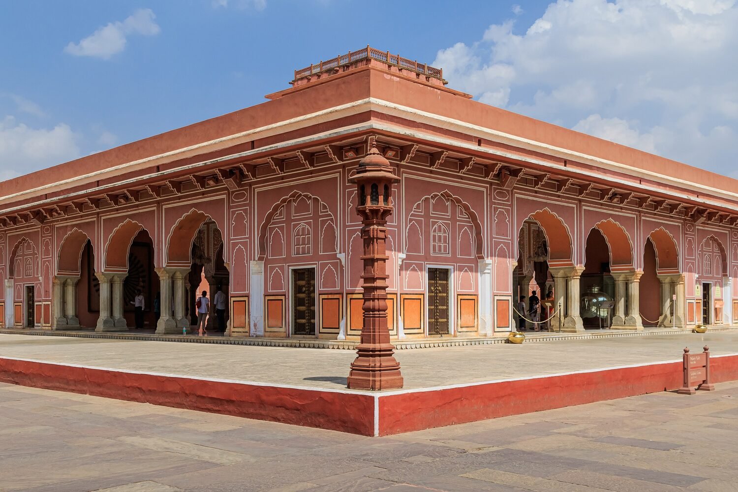 A pink sandstone pavilion in the City Palace complex, Jaipur